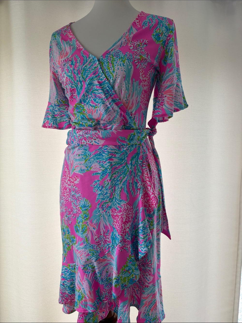 Lilly Pulitzer Pink Multi Floral Wrap Dress